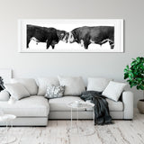 Bulls in Black and White